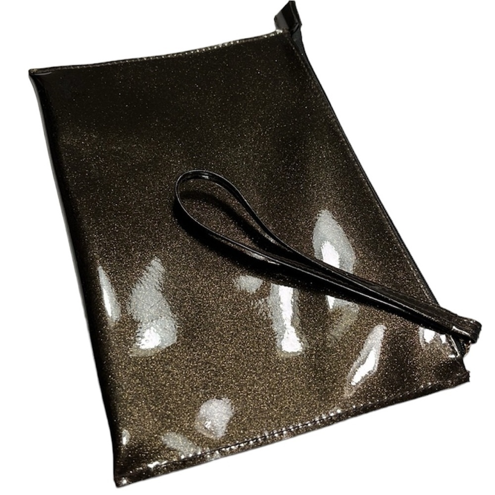 Bronze Brown Glitter Wristlet Pouch/Bag